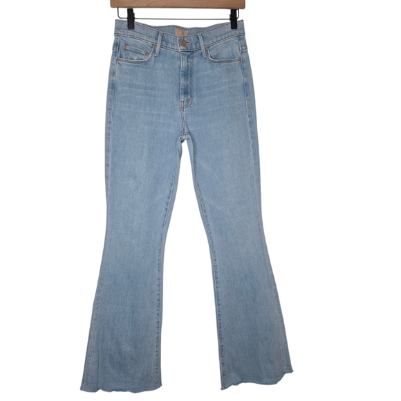 Mother Womens Mentally Elsewhere Wash The Weekender Fray Flare Denim Jeans 27